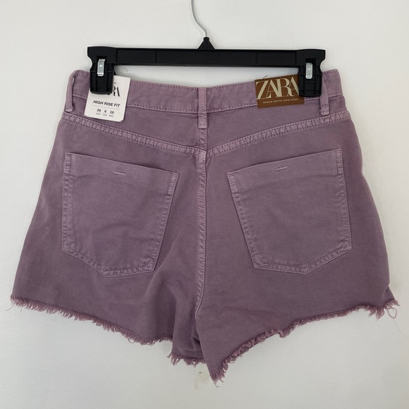 Zara Purple Denim Shorts Size 6 - Picture 3 of 4